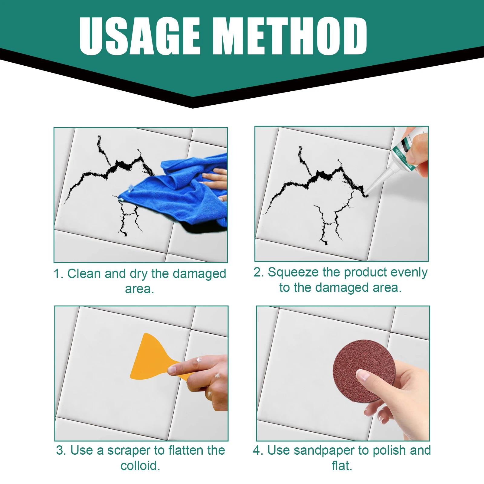 Jue-Fish Quick Drying Non-Toxic Strong Sticky Tiles Cracks Adhesive Glue Multipurpose Waterproof Cer