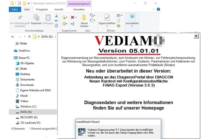 2022 Vediamo 5.01.01 installation et activation à distance pour MB STAR C4 SD C5 openport programmat