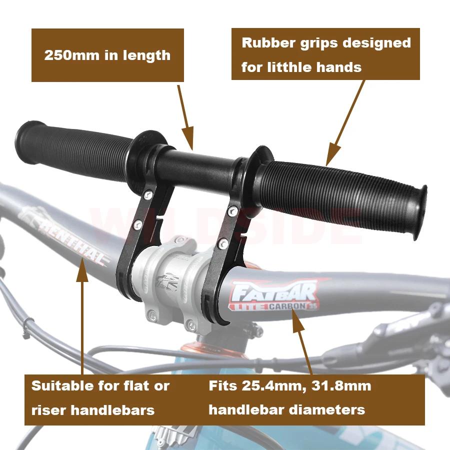 Guidon de siège de vélo vtt enfant monté sur le devant 250mm pour enfants enfants 2-5 ans guidon de 