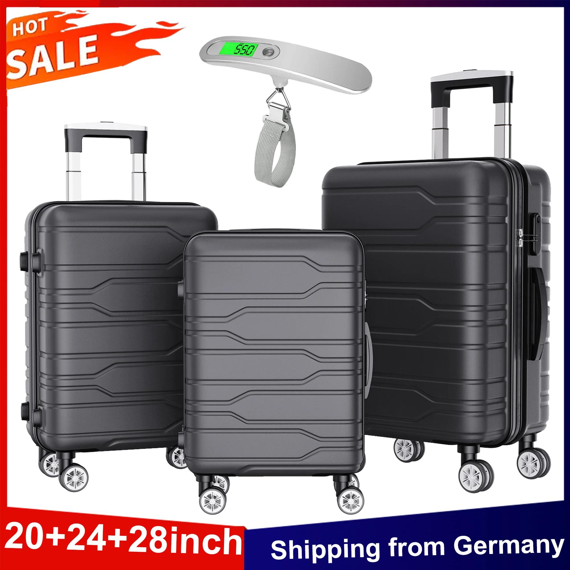 Anajqaqia Ensemble de valises 3 en 1 20 + 24 + 28 pouces, avec serrure TSA et 360 °   Roues et balan