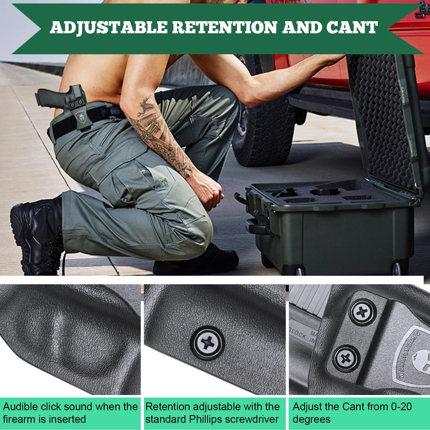 Pour Glock 17/19/22/31,Warriorland IWB Kydex étui à l'intérieur dissimulé étui de transport main dro