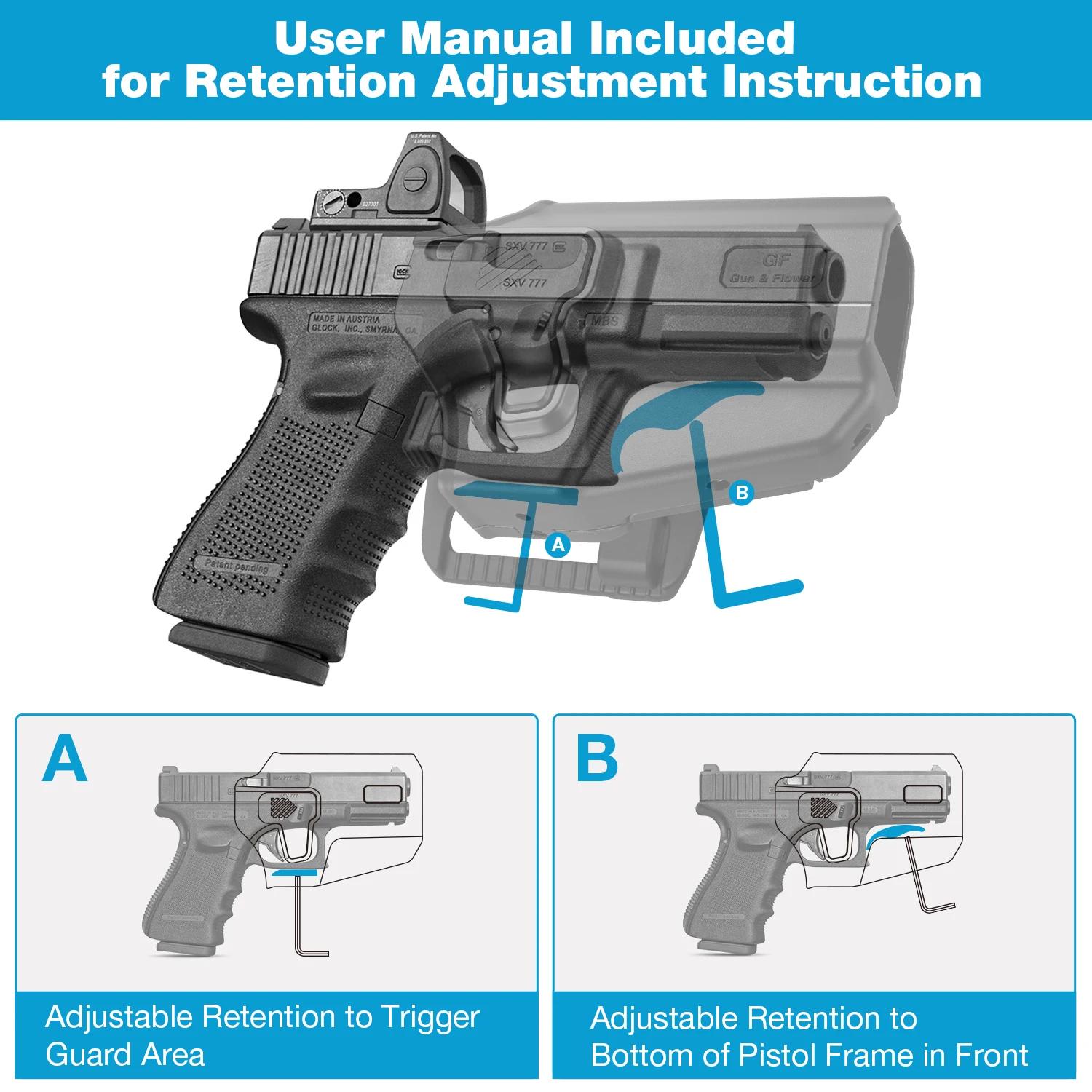 Étui universel OWB adapté à Glock//Beretta/Taurus/EAA/IWI/HK/Ruger/Springfield/CZ. Ceinture extérieu