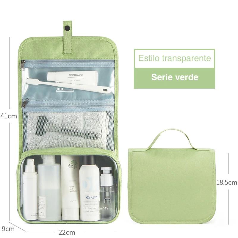 Sac de rangement cosmétique étanche, trousse de toilette pliable, séparation sèche et humide, voyage