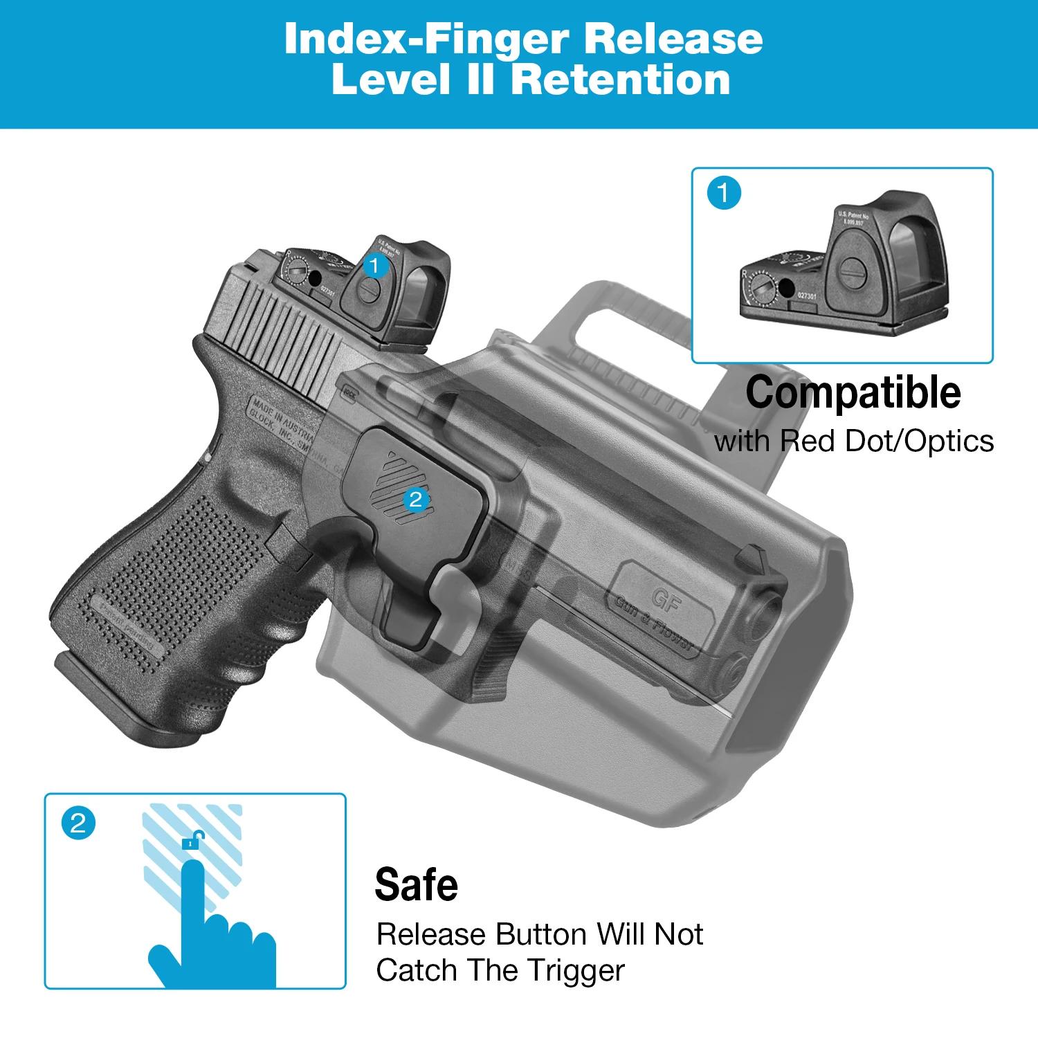 Étui universel OWB adapté à Glock//Beretta/Taurus/EAA/IWI/HK/Ruger/Springfield/CZ. Ceinture extérieu