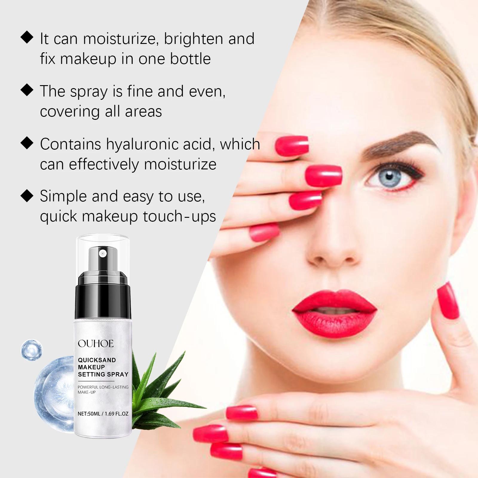 Poudre libre pour le visage, Spray fixateur de sable mouvant, fond de teint rafraîchissant, mat, con