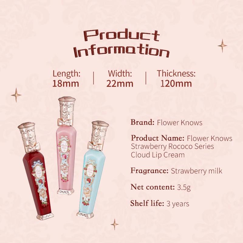 Flower Knows fraise série Rococo rouge à lèvres crème rouge à lèvres 3.5g