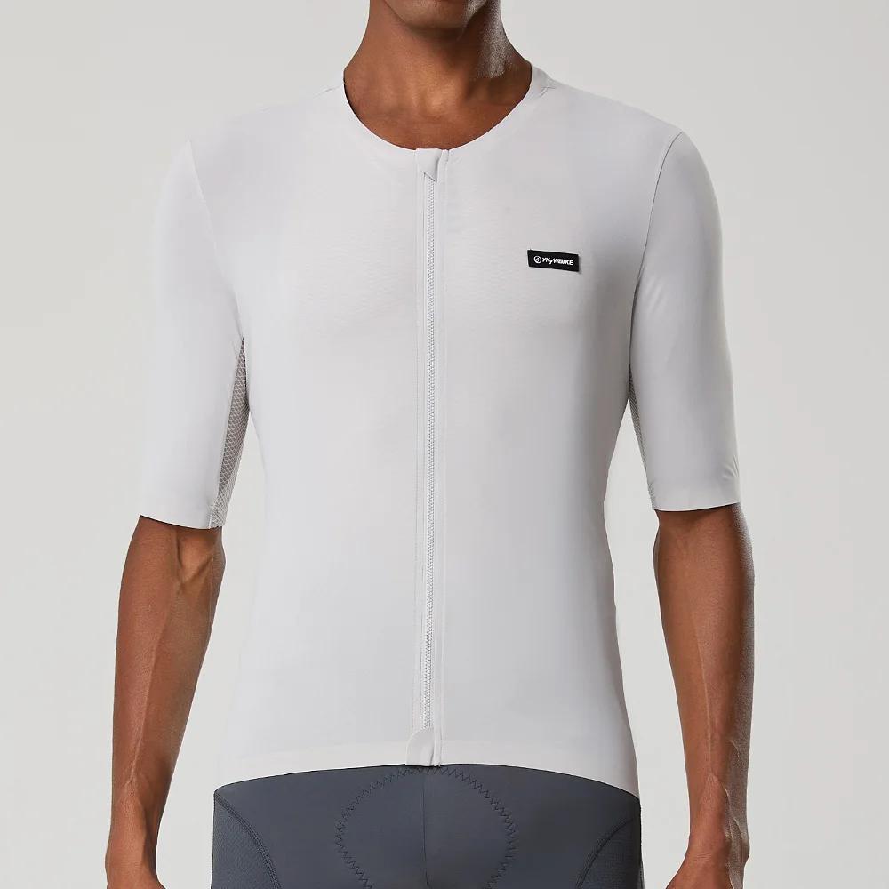 YKYWBIKE-Maillot de cyclisme à manches courtes, chemises de vélo VTT, fermeture éclair YKK, tissu Co