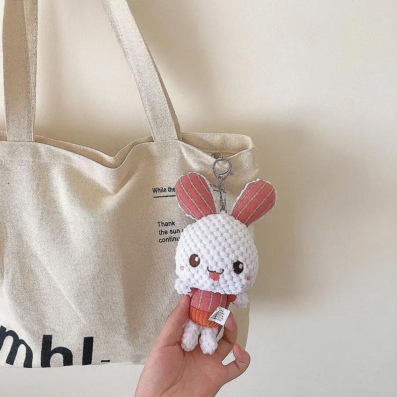 Porte-clés boule de lapin en peluche pour femme, mini lapin, décoration de sac, pendentif, accessoir