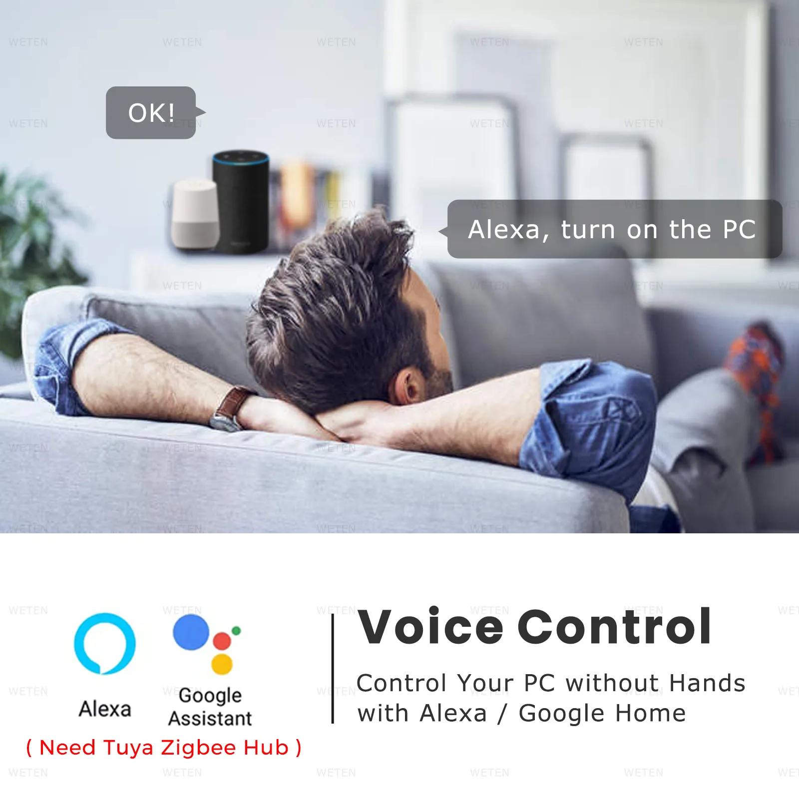 Tuya Zigbee interrupteur d'alimentation pour ordinateur bouton de commutation marche/arrêt à distanc