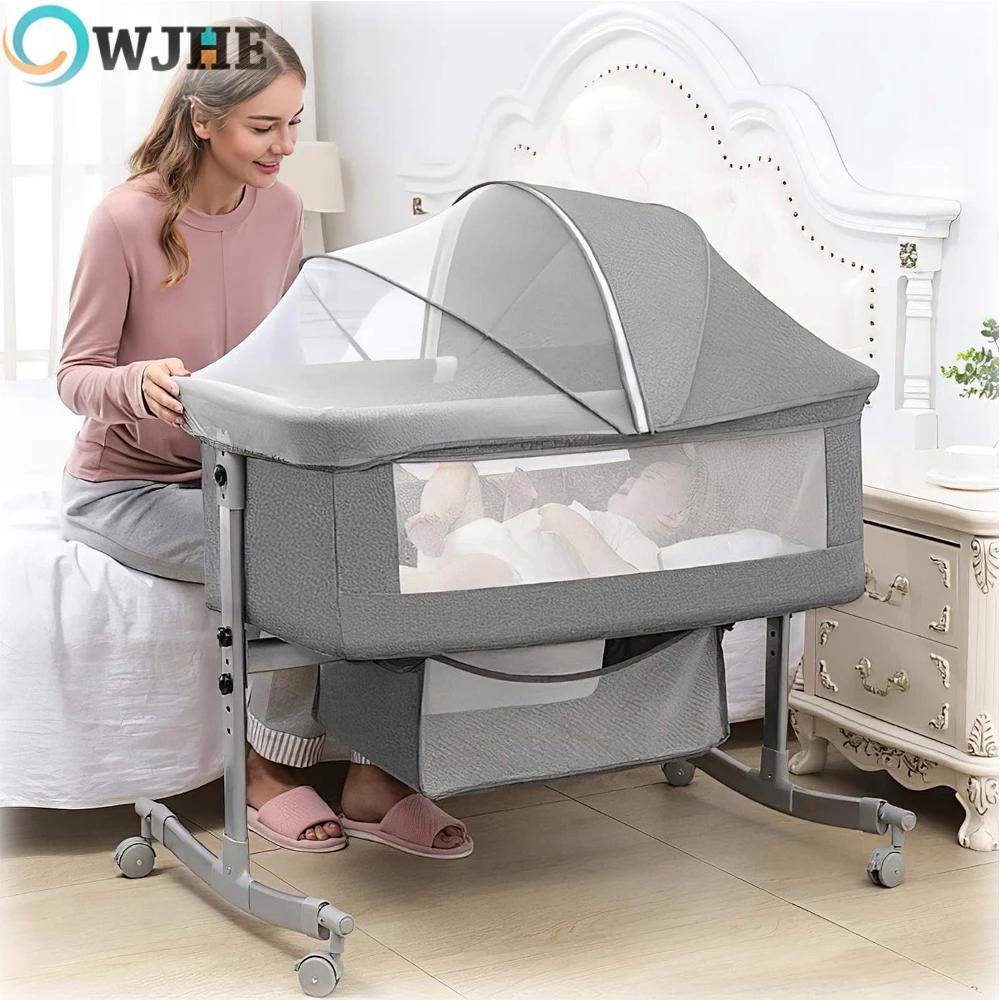 Berceau bébé 3 en 1, lit de chevet, parc bébé 0-3 ans, multifonction, pliable et relevable, avec mou