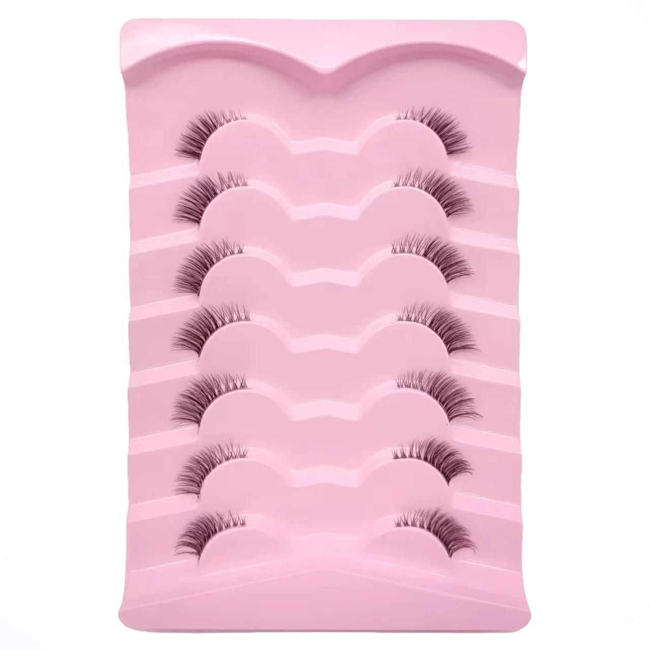 7 paires de cils de renard de longueur mixte 3-5-9mm, boucles D, faux cils fins en vison, moelleux, 