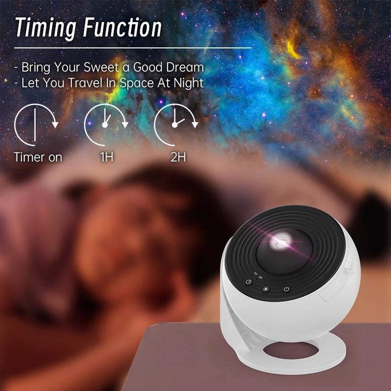 Projecteur de galaxie veilleuse Projecteur de ciel étoilé 360 °   Lampe planétarium rotative pour ch