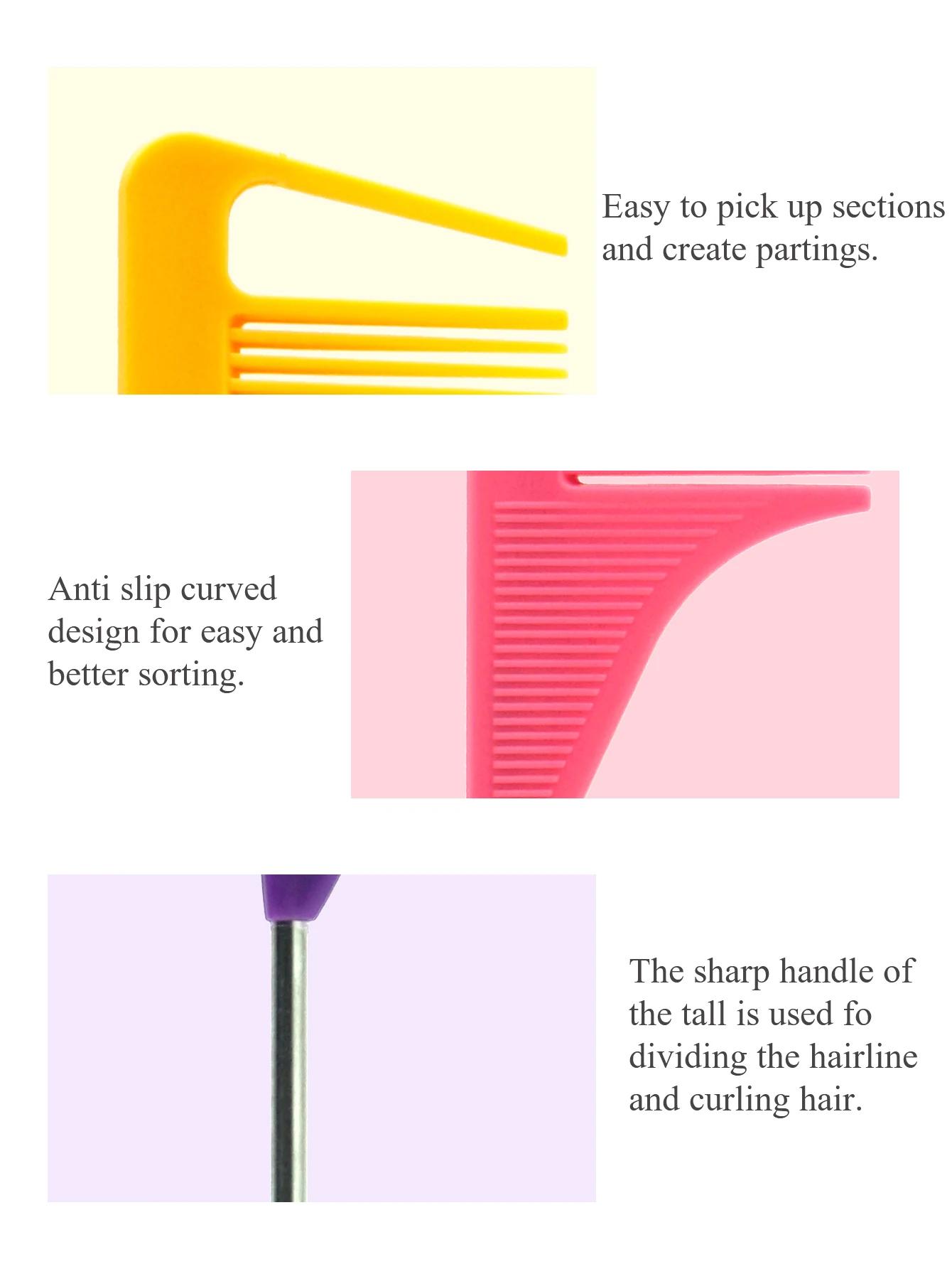 Peigne antistatique à queue pointue pour Salon de coiffure, brosse à cheveux, épingle à aiguille en 