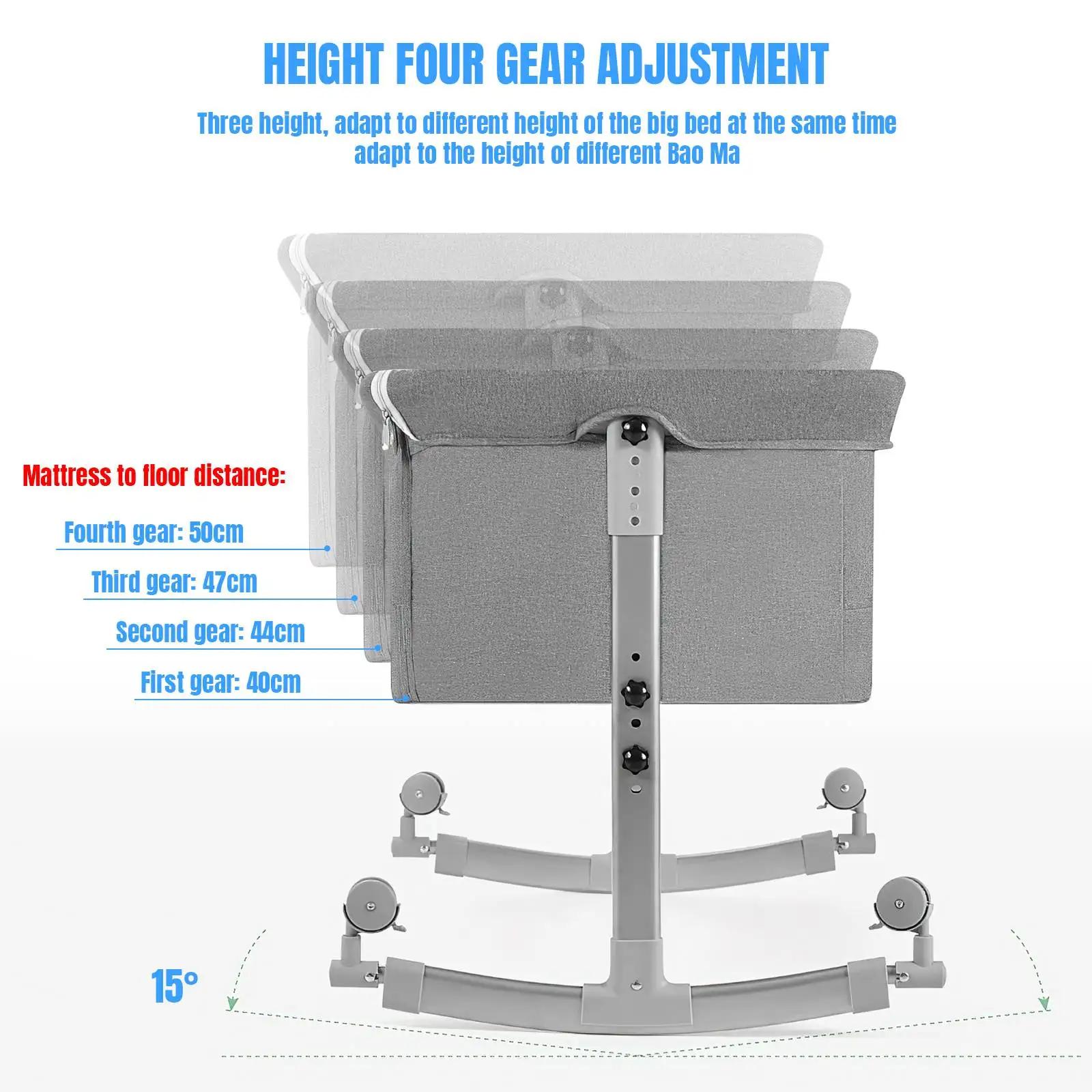 Berceau bébé 3 en 1, lit de chevet, parc bébé 0-3 ans, multifonction, pliable et relevable, avec mou