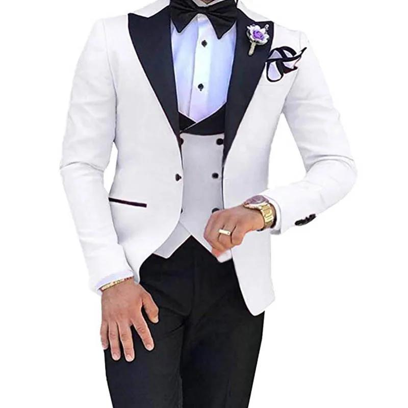 Costumes 3 pièces sur mesure pour hommes, smokings slim pour marié, olympiques de mariage pour homme