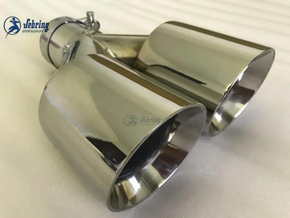 En acier inoxydable biais double acier universel double Automobile tuyau d'échappement silencieux vo