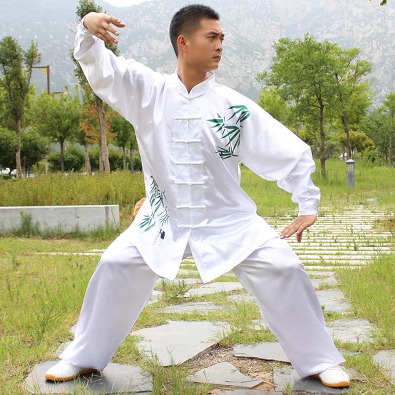 USHINE-Costumes de danse en satin pour enfants et adultes, chapelle Tai traditionnelle chinoise, uni