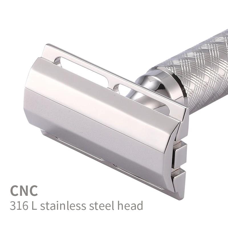 Tête de rasoir de sécurité à Double tranchant en acier inoxydable CNC 316L, accessoires de rasoir ma