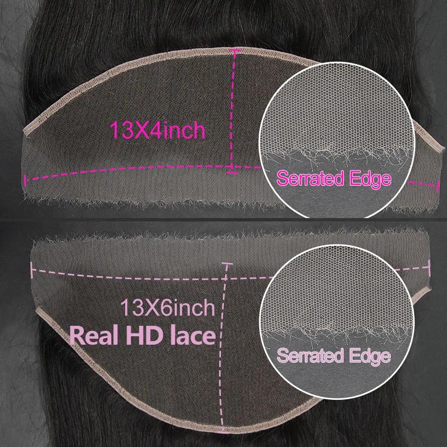 WOWANGEL –  Lace Frontal HD, cheveux lisses, 13x6, 13x4, 7x7, 6x6, 5x5, 100% Real HD Closure uniquem