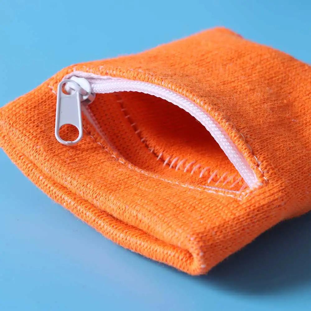 Sac à main de protection de poignet en coton coloré unisexe, sac à main avec poche à fermeture éclai