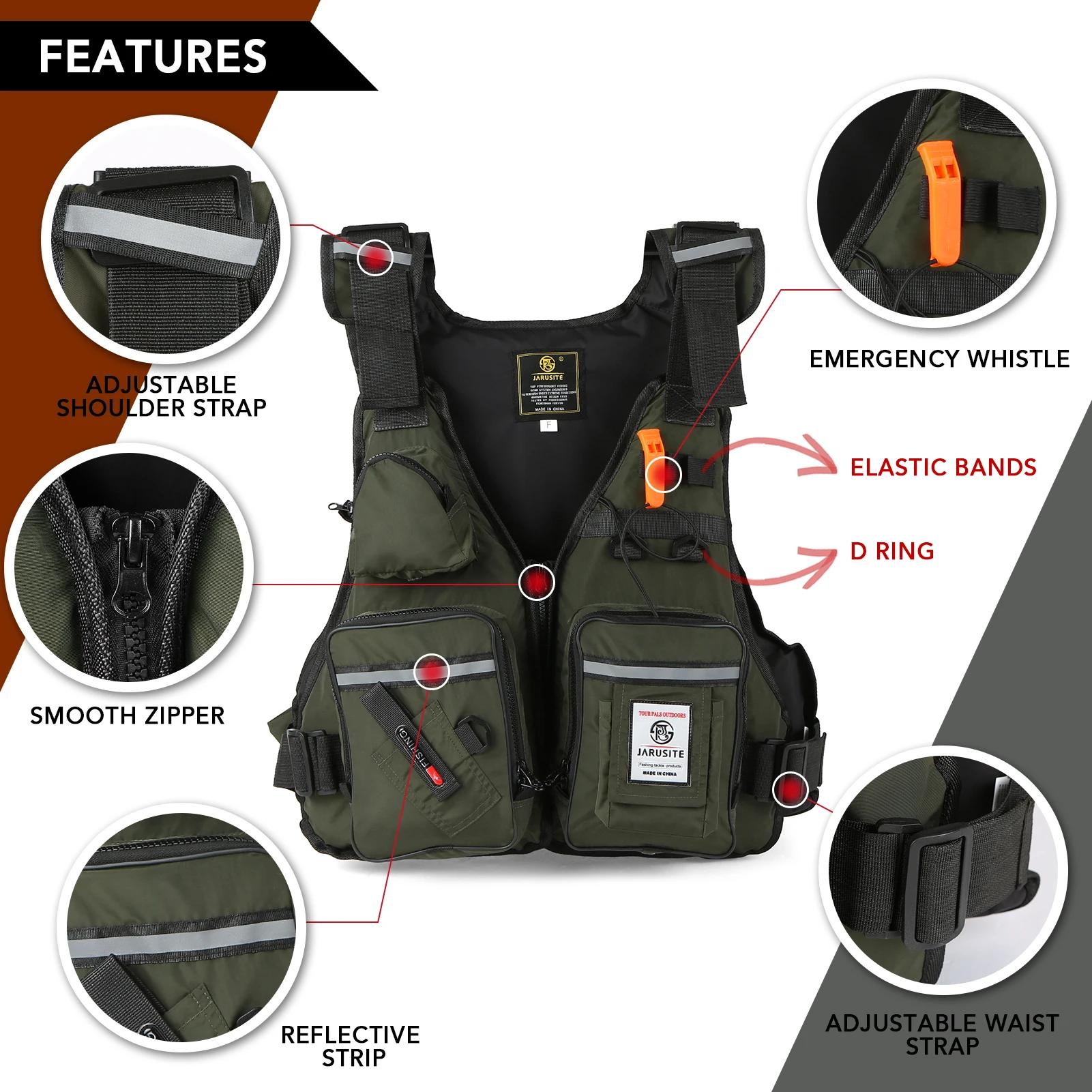 Gilet de sauvetage professionnel pour hommes, combinaison de flottabilité, gilets de pêche portables
