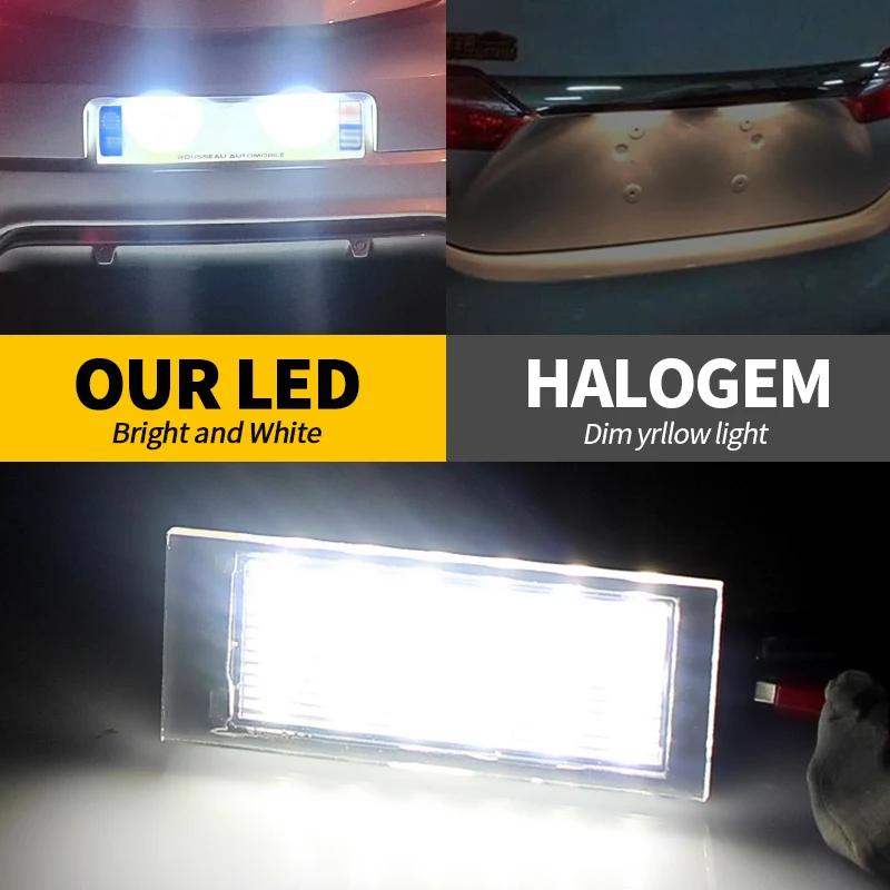 Lumière de plaque d'immatriculation LED pour voiture Canbus, 2 pièces, sans erreur, pour Renault Meg