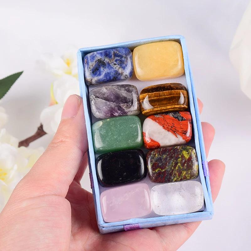 10 pièces/ensemble pierre naturelle caída 15-20mm mélange roche et Quartz Rose perle Chakra cristal 