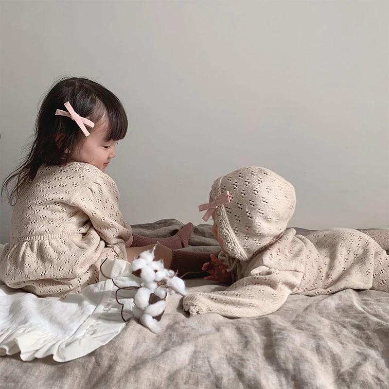 Body tricoté pour nouveau-né fille, combinaison une pièce, Style coréen, vêtements pour bébés filles