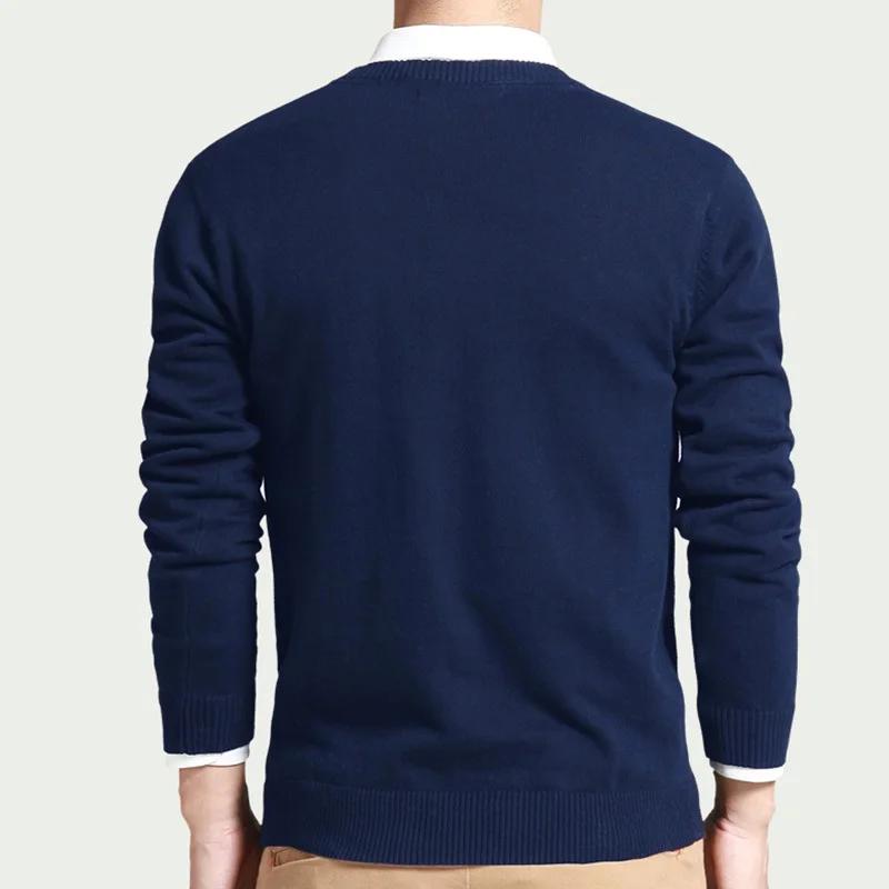 Pull en coton hommes à manches longues pulls vêtements d'extérieur homme col en V hommes chandails m