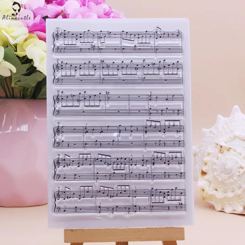 Alinacutle timbres clairs fond de musique bricolage Scrapbooking carte Album papier artisanat caoutc