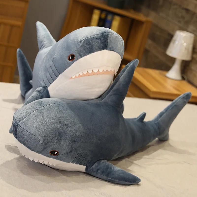 Jouet en peluche requin mignon 45/60/80cm, oreiller de lecture d'animaux en peluche doux pour cadeau