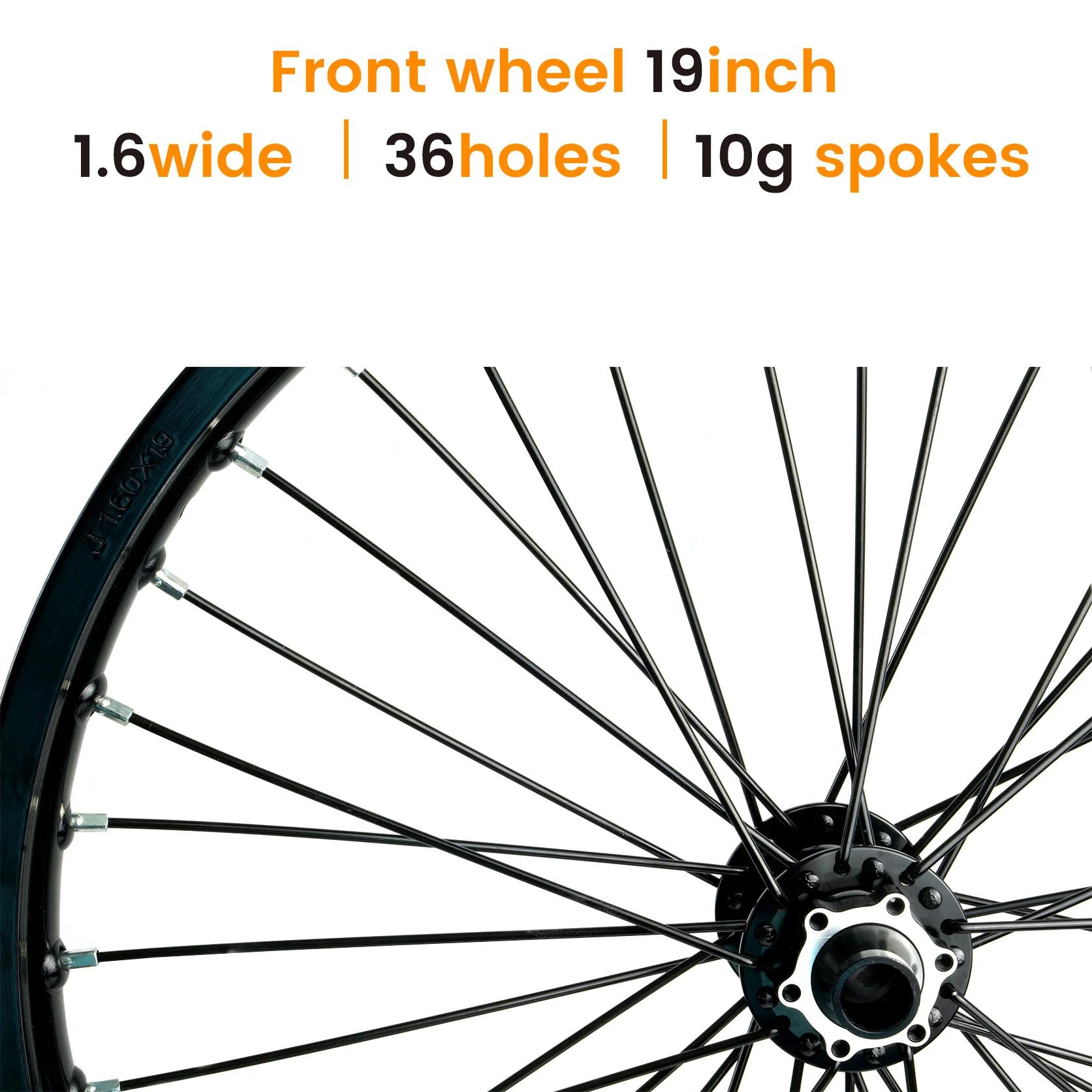Roue avant vélo GARMATA 17 19 pouces largeur 1.6 36 trous rayons 10g moyeu 110x20mm