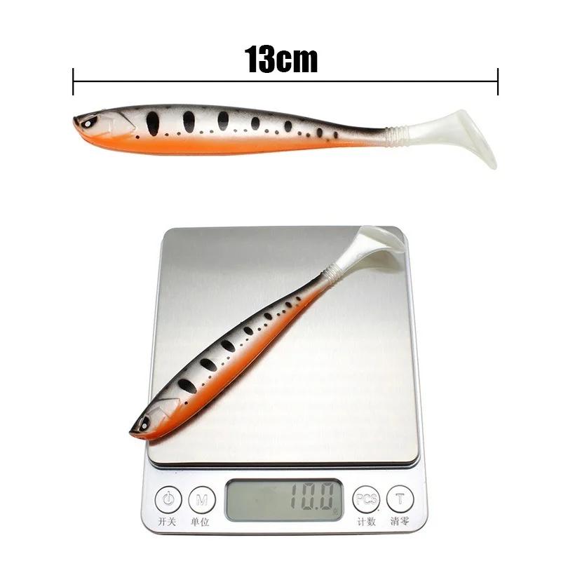 Leurre souple en silicone et caoutchouc avec tête plombée, appât Élde type poisson nageur idéal pour