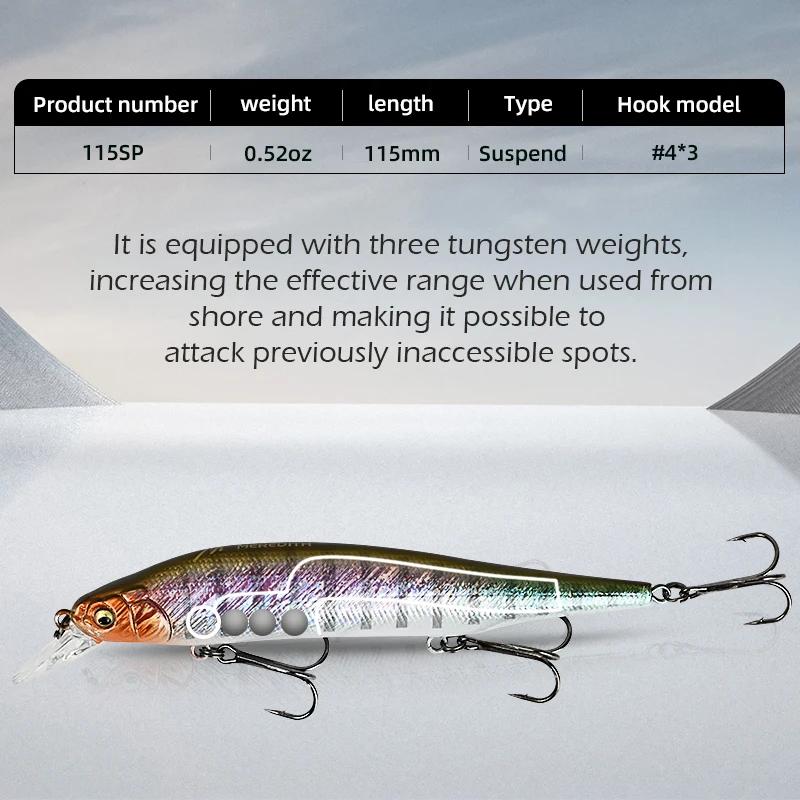 MEREDITH ITO SHINER-115SP système de poids en tungstène leurres de pêche supérieurs vairon Wobbler q