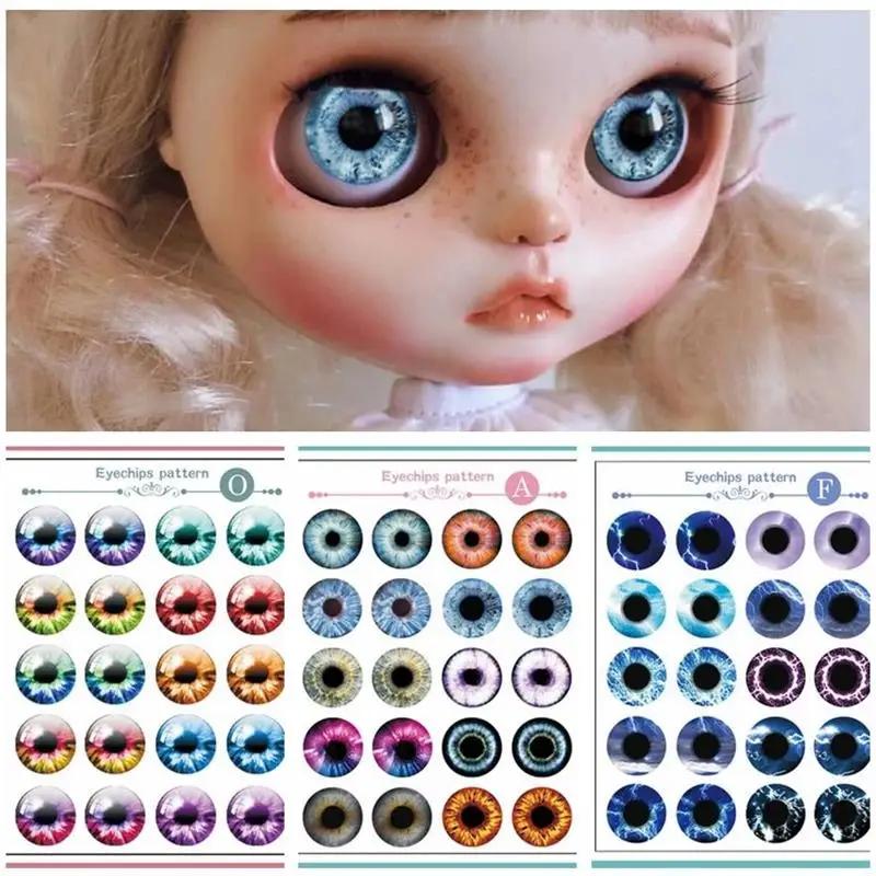 9 pièces/ensemble bricolage puces pour les yeux modèle Blyth poupée puces pour les yeux motif en pap