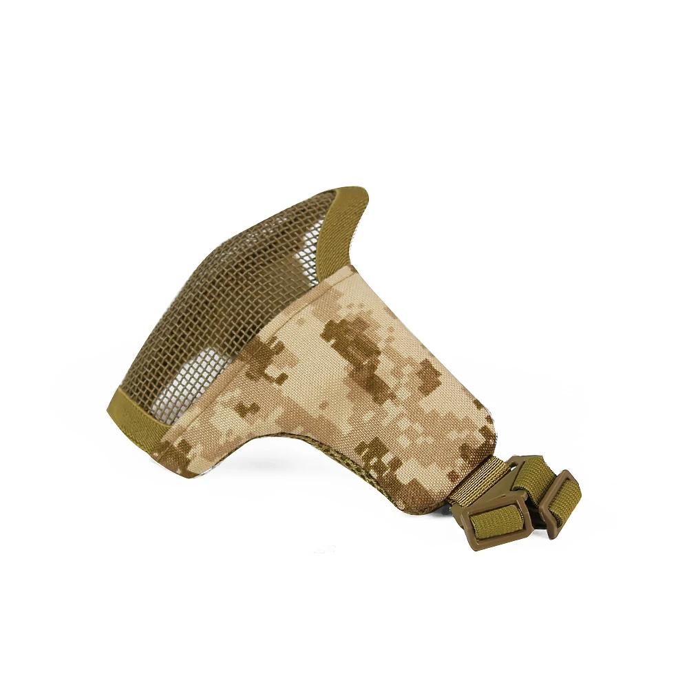 Masque tactique en maille d'acier, adaptable au casque FAST, pour la chasse et le tir, demi-masque