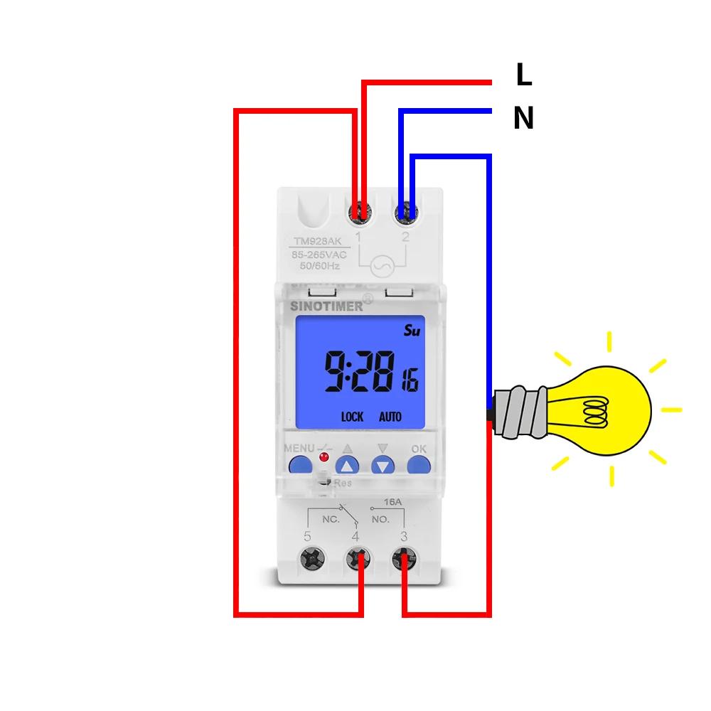 Rétro-éclairage grand écran LCD interrupteur de temps industriel 110V 220V contrôleur minuterie rela