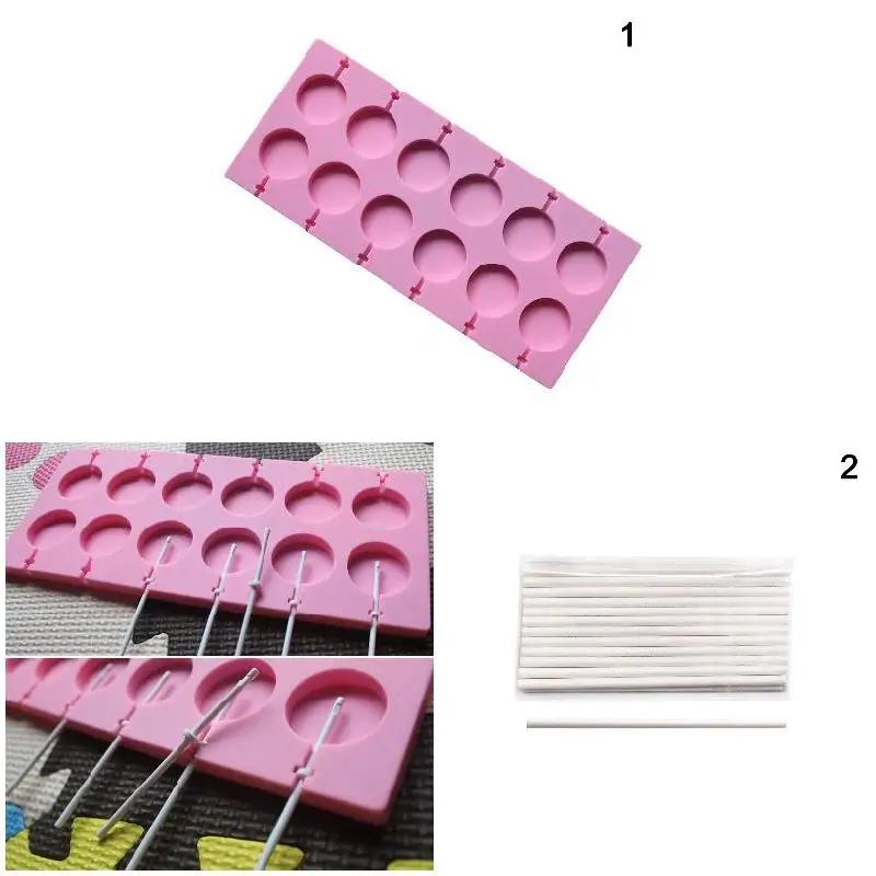 Moule à sucette en silicone de forme ronde pour enfants, outils de cuisson bricolage pour enfants, c