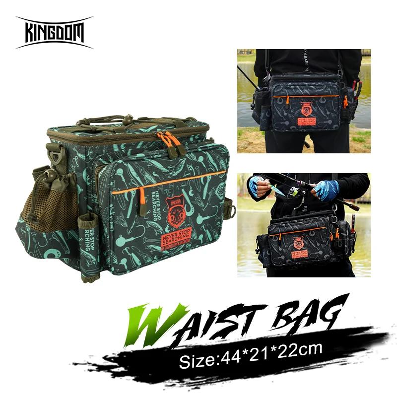 Kingdom – sac de matériel de pêche multifonctionnel, 44x21x22cm, en Nylon 1000D, étanche, grande cap