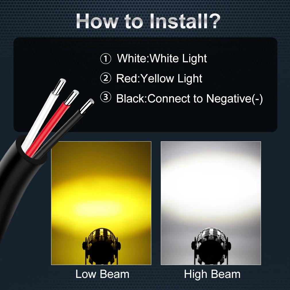 Projecteur de phare universel à lampe LED pour moto, VTT et scooter, lampadaire d'éclairage de piste