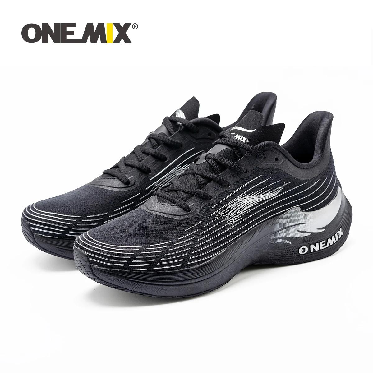 Chaussures de course respirantes ONEMIX pour hommes - Baskets sport décontractées souples antidérapantes