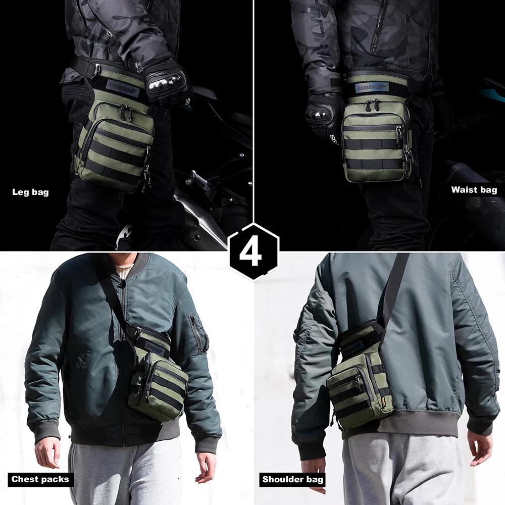 Bal inowalk-Sac de jambe de taille de moto, sac banane de grande capacité, sacs initiés à longue dis