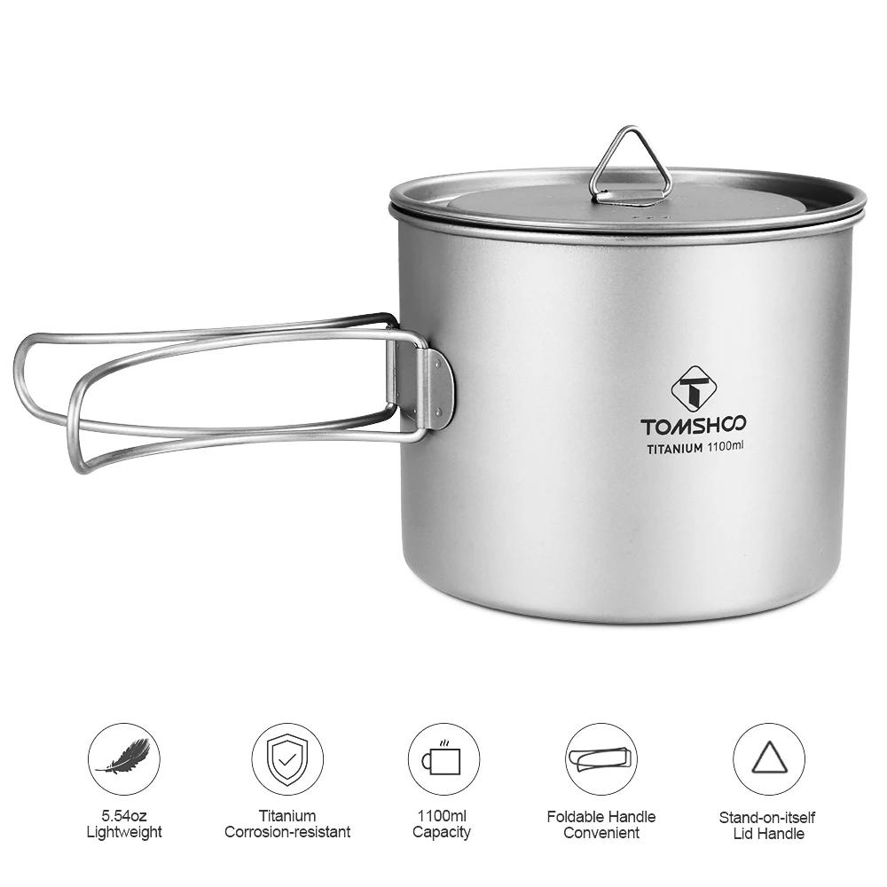 Tomshoo-Tasse en titane pour camping en plein air, tasse à eau de pique-nique, ustensiles de cuisine