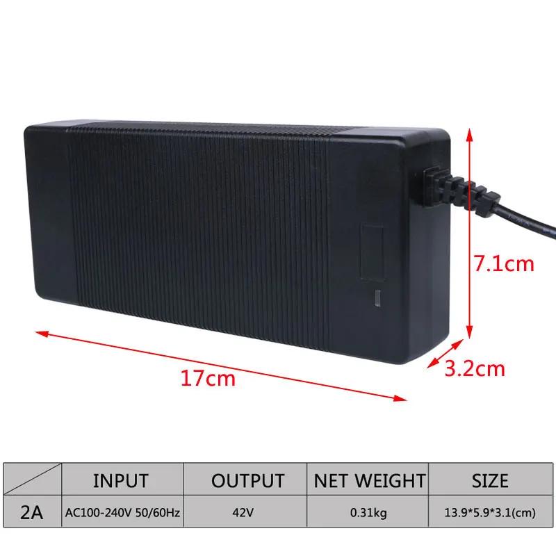 Chargeur de batterie Lithium Li-ion pour vélo électrique, prise DC XLR RCA EU 36V 42V 48V 54.6V 52V 