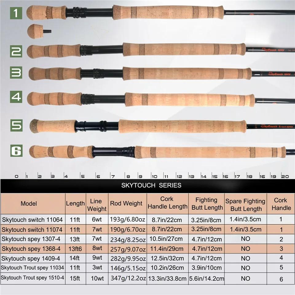 Canne à pêche à la mouche Maximumcatch SkyTouch Switch Spey 11/13/14ft 6-9wt, en fibre de carbone 30
