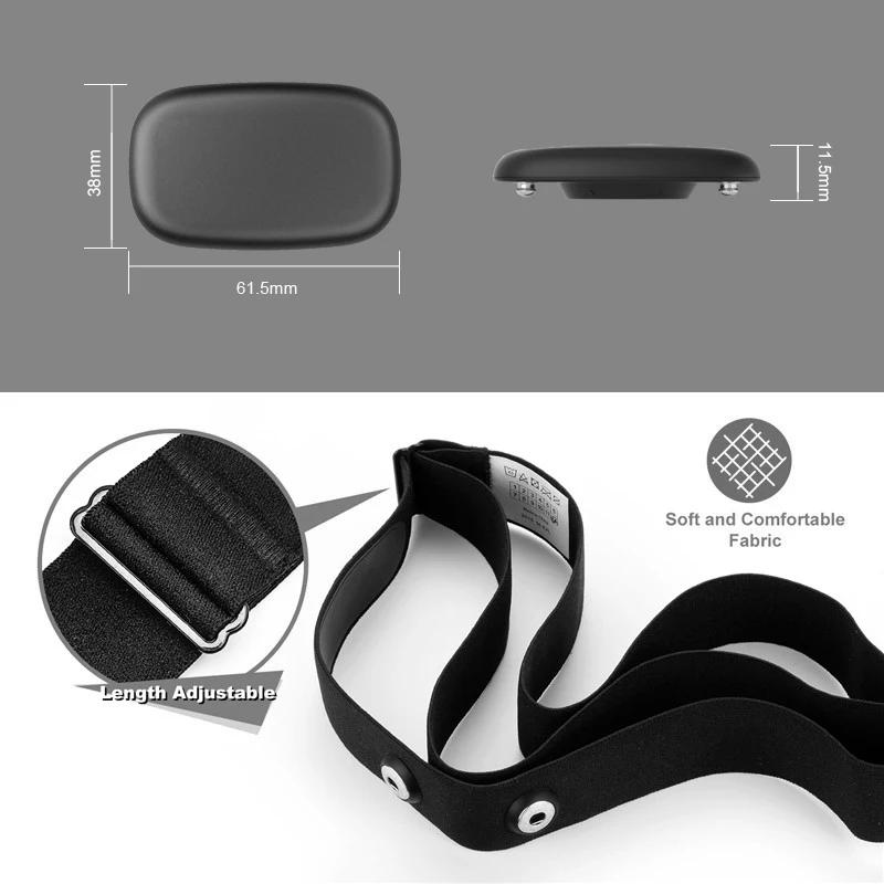 FITCENT 5.3Khz moniteur de fréquence cardiaque sangle pectorale Bluetooth ANT + capteur HR pour Pelo