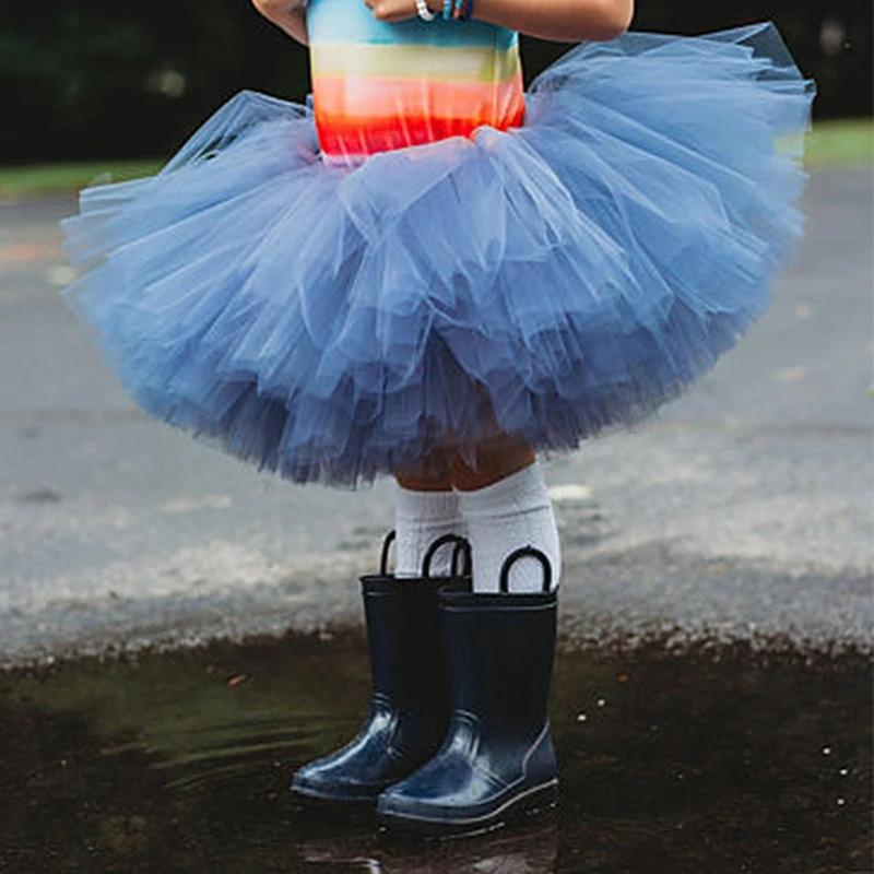 Mode filles Tutu Super moelleux 6 couches jupon princesse Ballet danse Tutu jupe enfants gâteau jupe