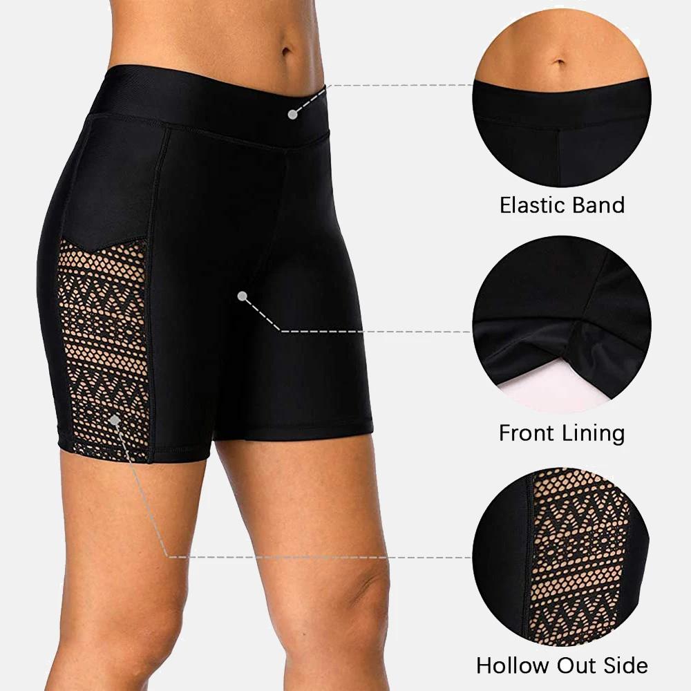 Maillot de bain taille haute Anfilia pour femmes - Dentelle ajourée et short de bain