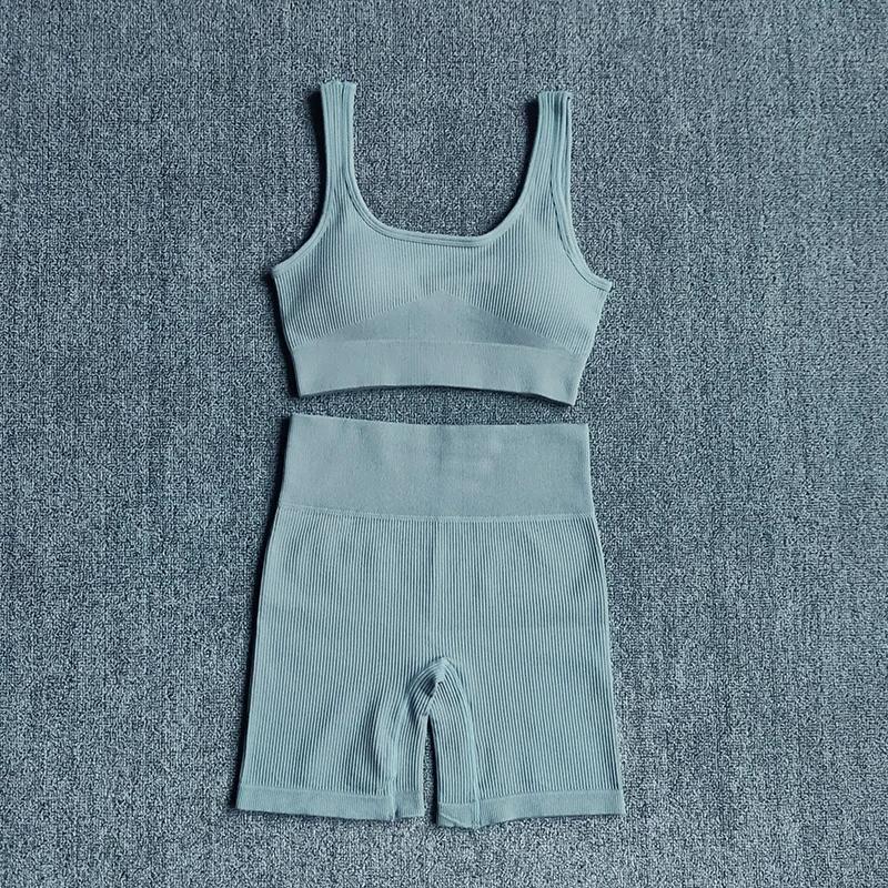 Ensemble yoga WAREBALL 2 pièces pour femmes - Soutien-gorge sans couture et shorts de sport sexy