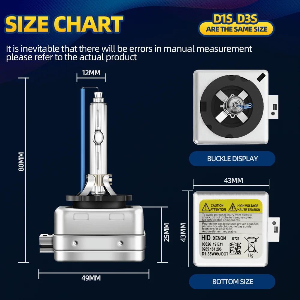 Radsun 2 pièces D1S D2S D3S D4S phare au xénon HID ampoules de voiture 35W D1 D2 D3 D4 phare 4300K 6